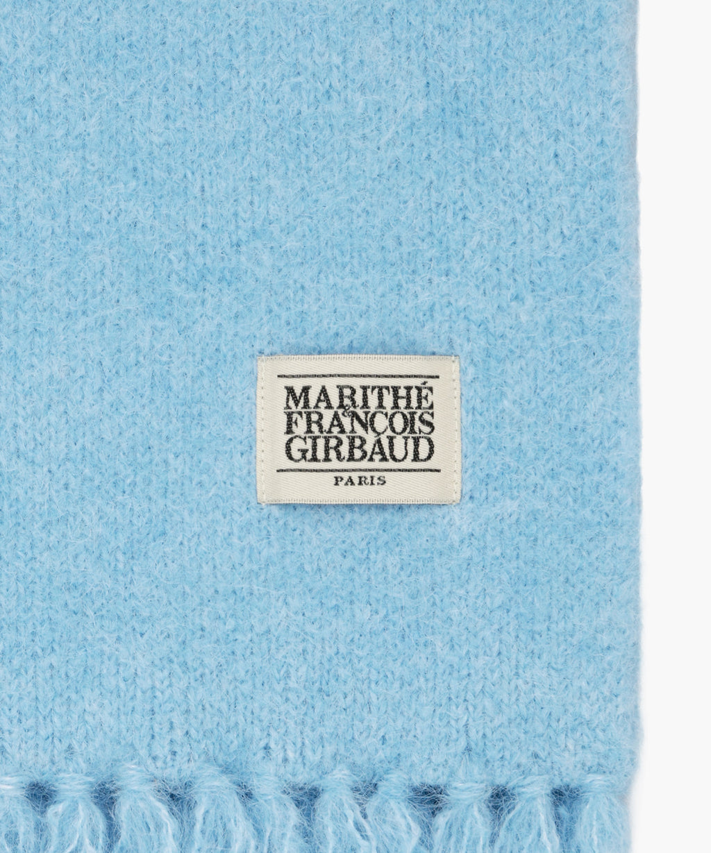 Marithe & Francois Girbaud - Classic Logo Fuzzy Knit Muffler (Light Blue) product image 3 | TRAB K-Fashion Australia