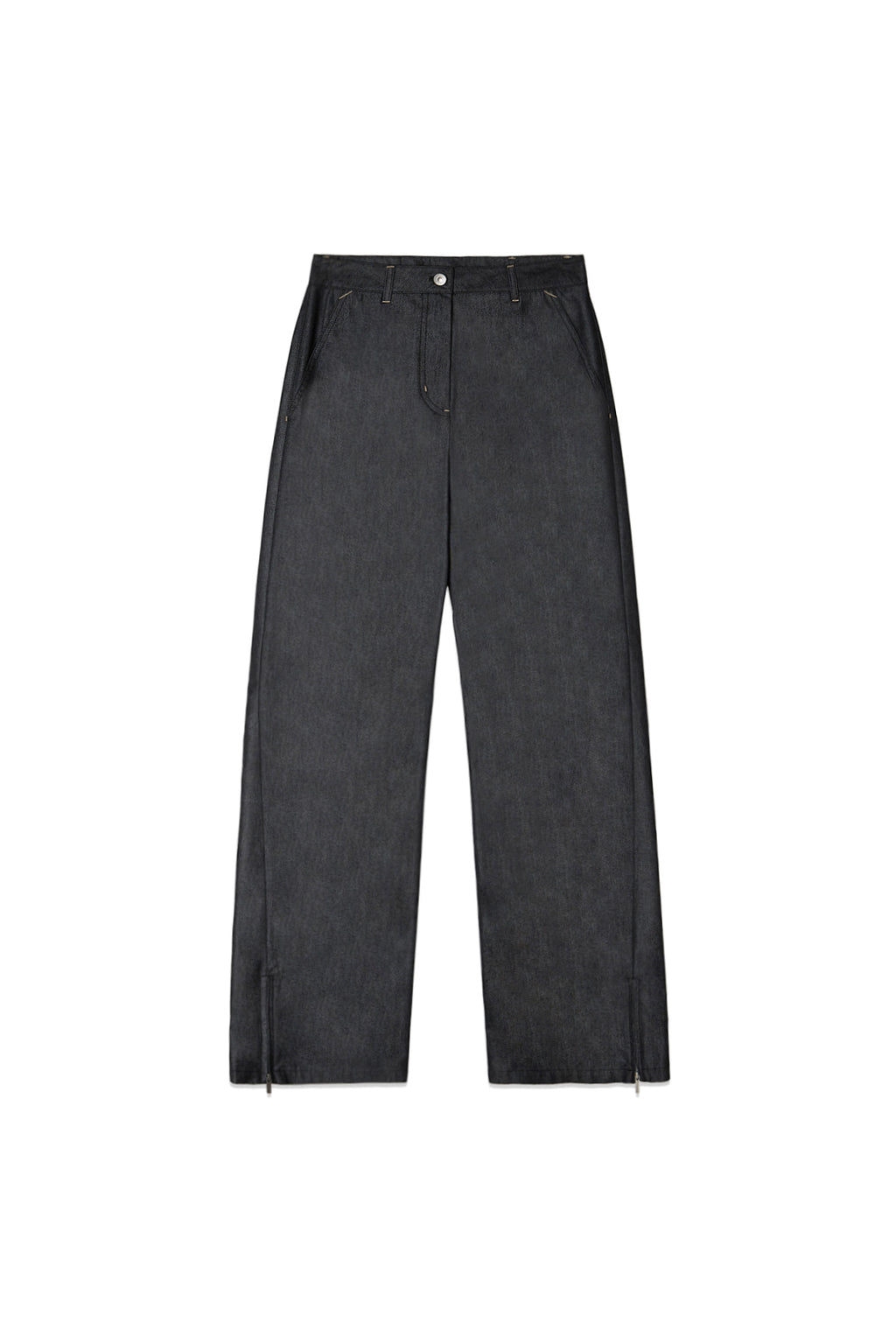 Matin Kim - Back Tuck Detail Denim Like Pants (Black) product image 1 | TRAB K-Fashion Australia