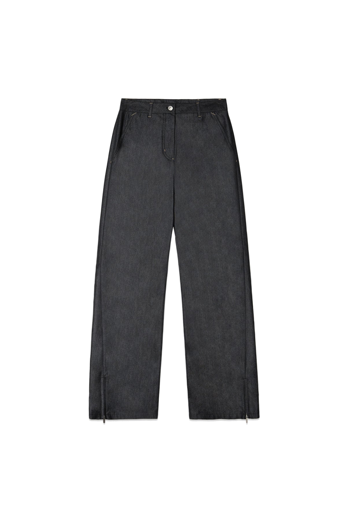 Matin Kim - Back Tuck Detail Denim Like Pants (Black) product image 1 | TRAB K-Fashion Australia