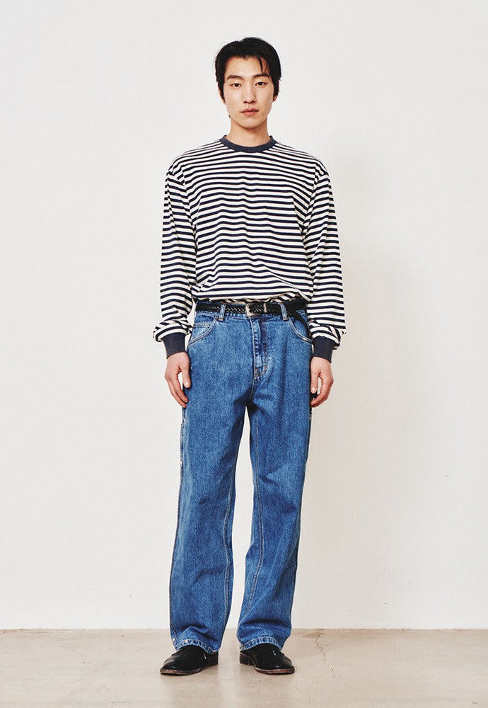 Art if acts - French Stripe Long Sleeve (Navy) product image 1 | TRAB K-Fashion Australia