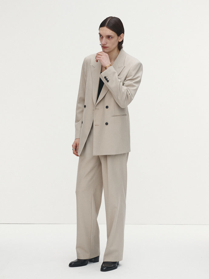 Tonywack - Wool Twill Double-Breasted Tailored Blazer (Ivory) product image 6 | TRAB K-Fashion Australia