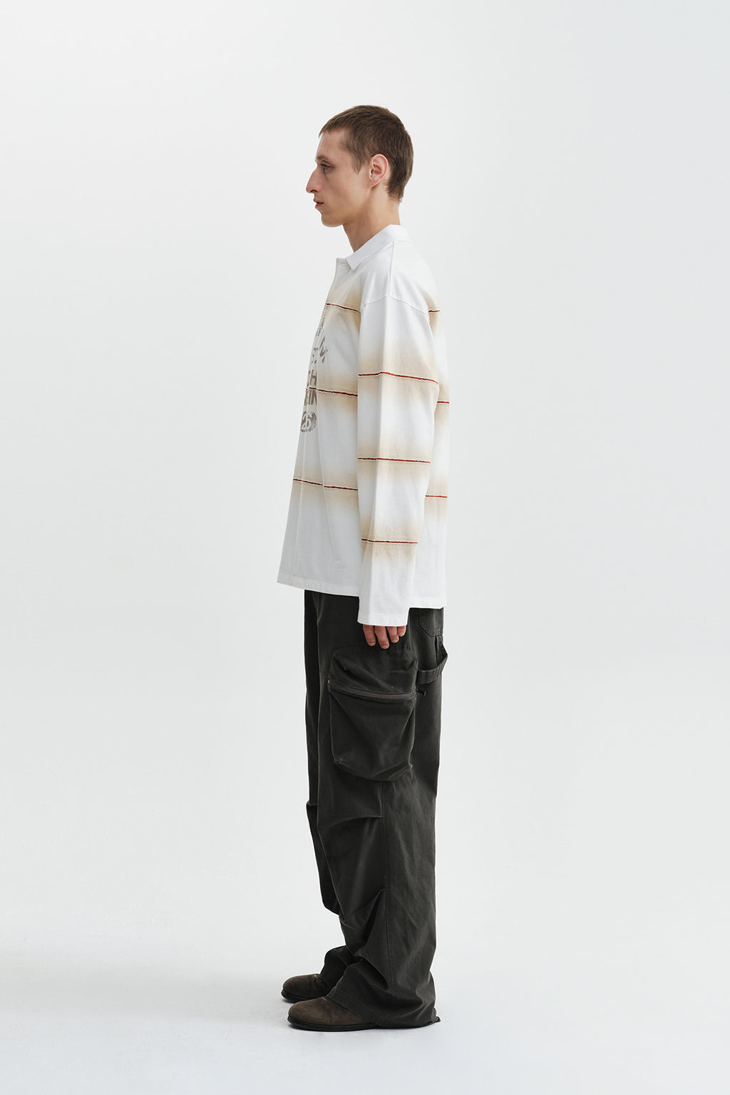 Matin Kim - Reveal Stripe Logo Collar Top (Cream) product image 8 | TRAB K-Fashion Australia