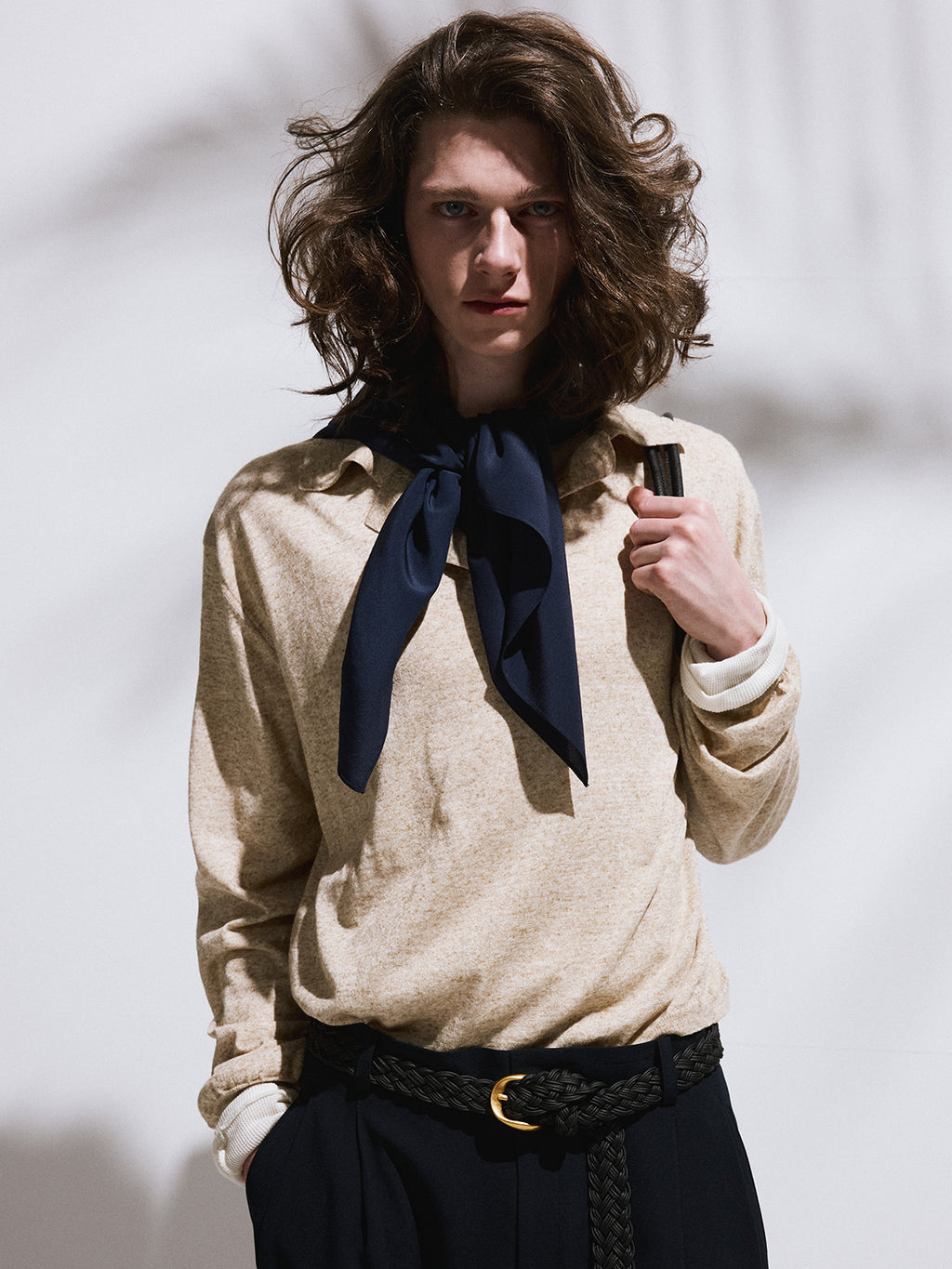 Recto - Linen Blend Polo Top (Oatmeal) product image 4 | TRAB K-Fashion Australia