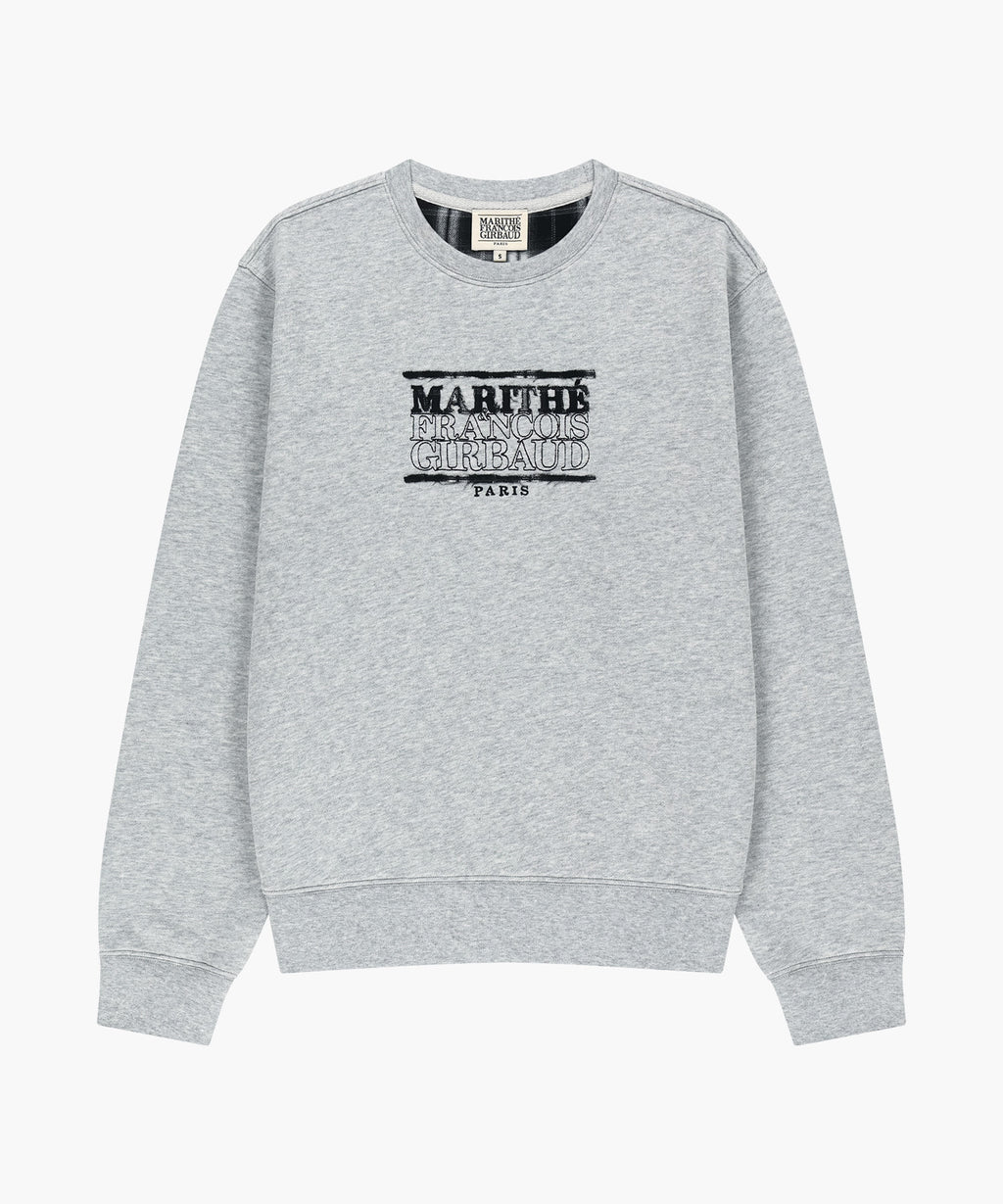 Marithe & Francois Girbaud - Classic Logo Check Applique Sweatshirt (Heather Gray) product image 5 | TRAB K-Fashion Australia