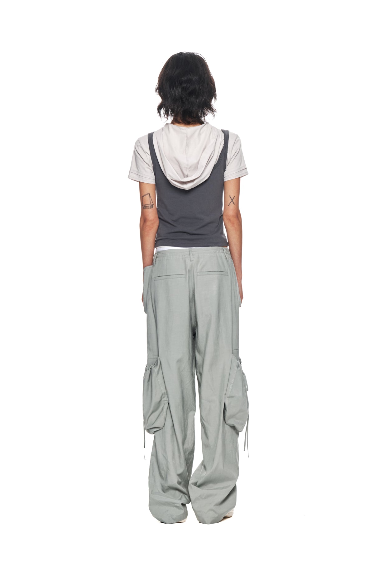 Matin Kim - String Point Big Pocket Cargo Pants (Light Khaki) product image 7 | TRAB K-Fashion Australia