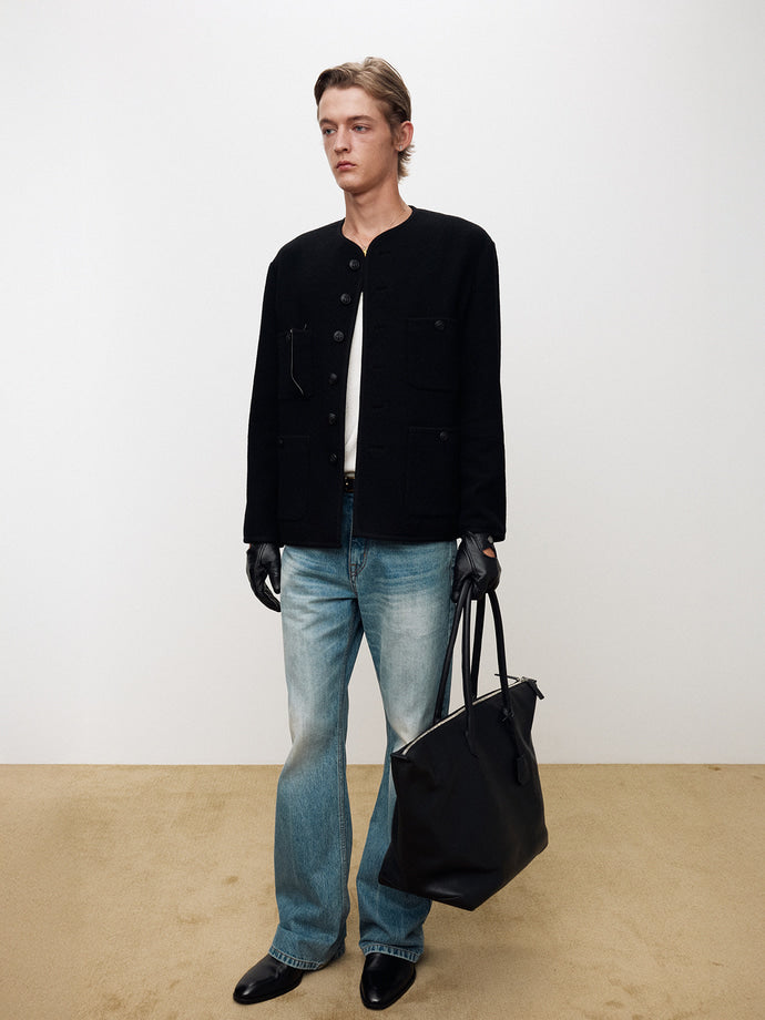 Tonywack - Wool Tweed Buttoned Blouson (Black) product image 3 | TRAB K-Fashion Australia