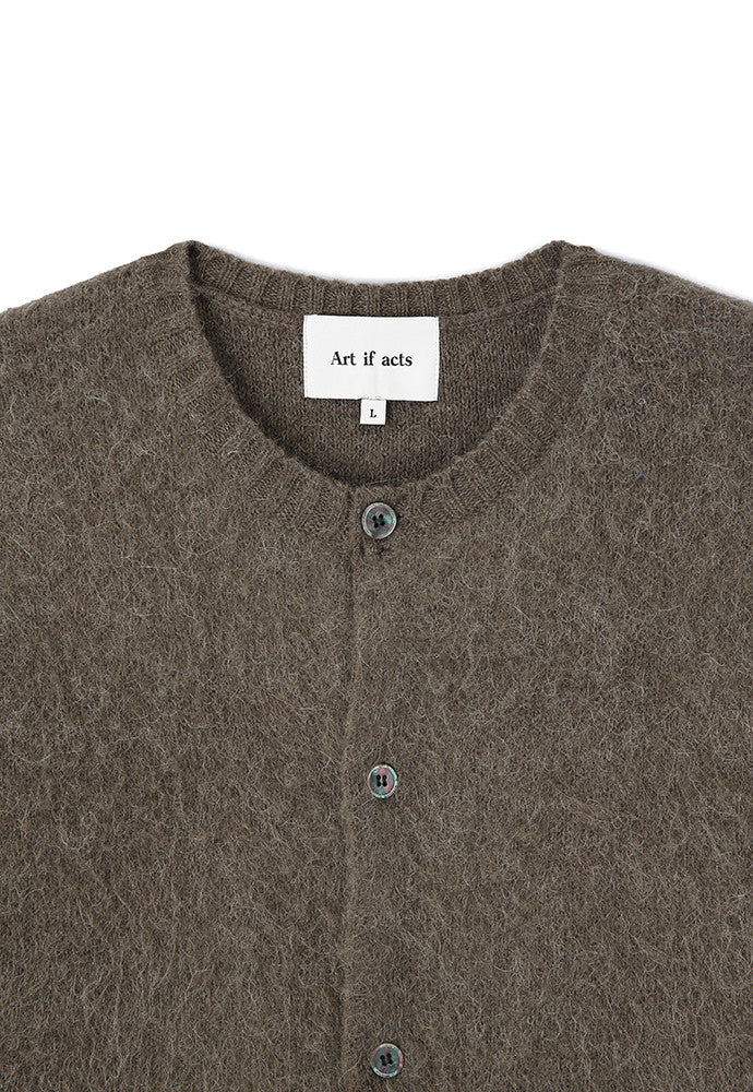 Art if acts - Alpaca Round Neck Cardigan (Mud) product image 8 | TRAB K-Fashion Australia