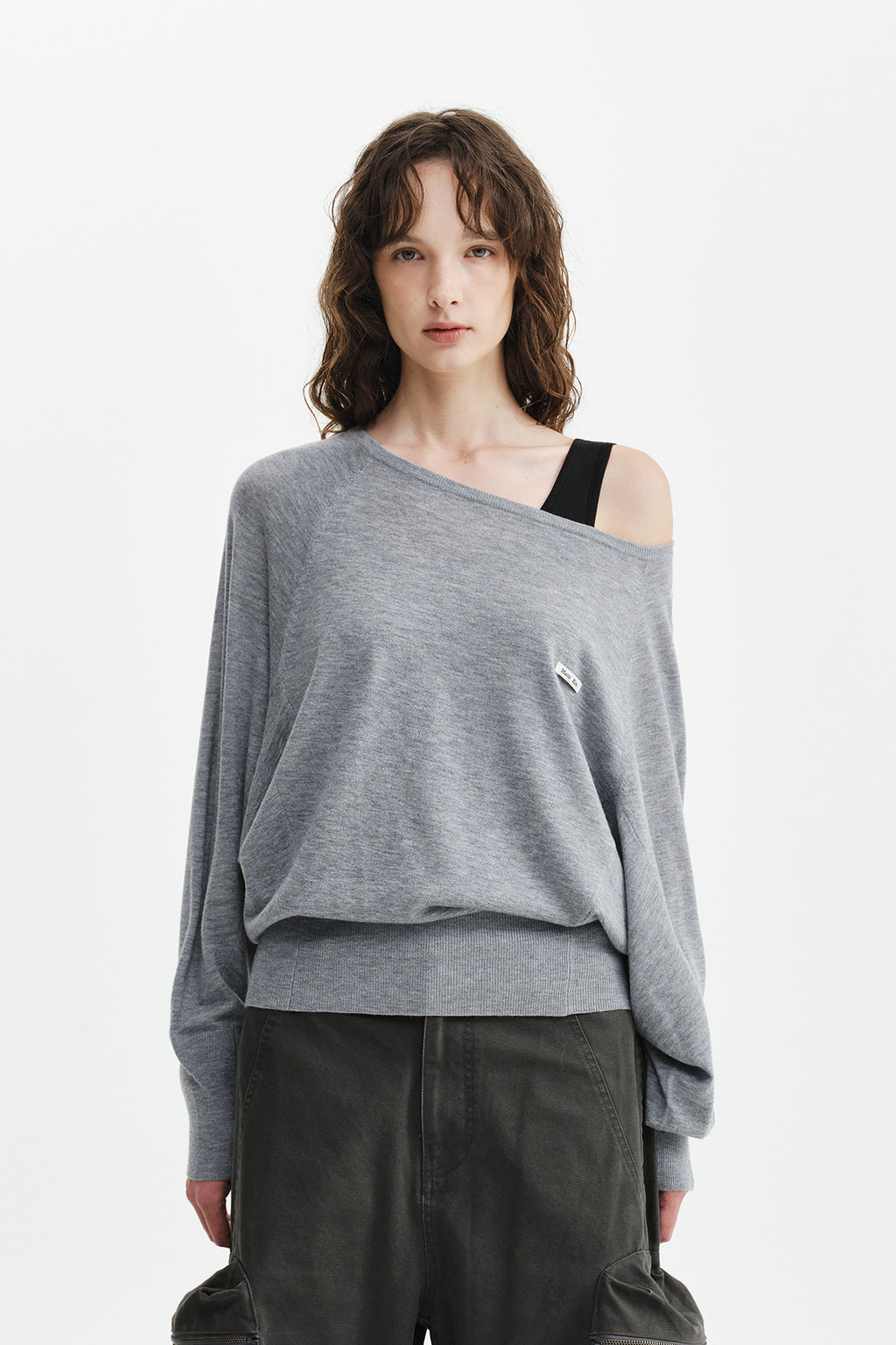 Matin Kim - Betwing Fit Boat Neck Knit Pullover (Grey) product image 12 | TRAB K-Fashion Australia
