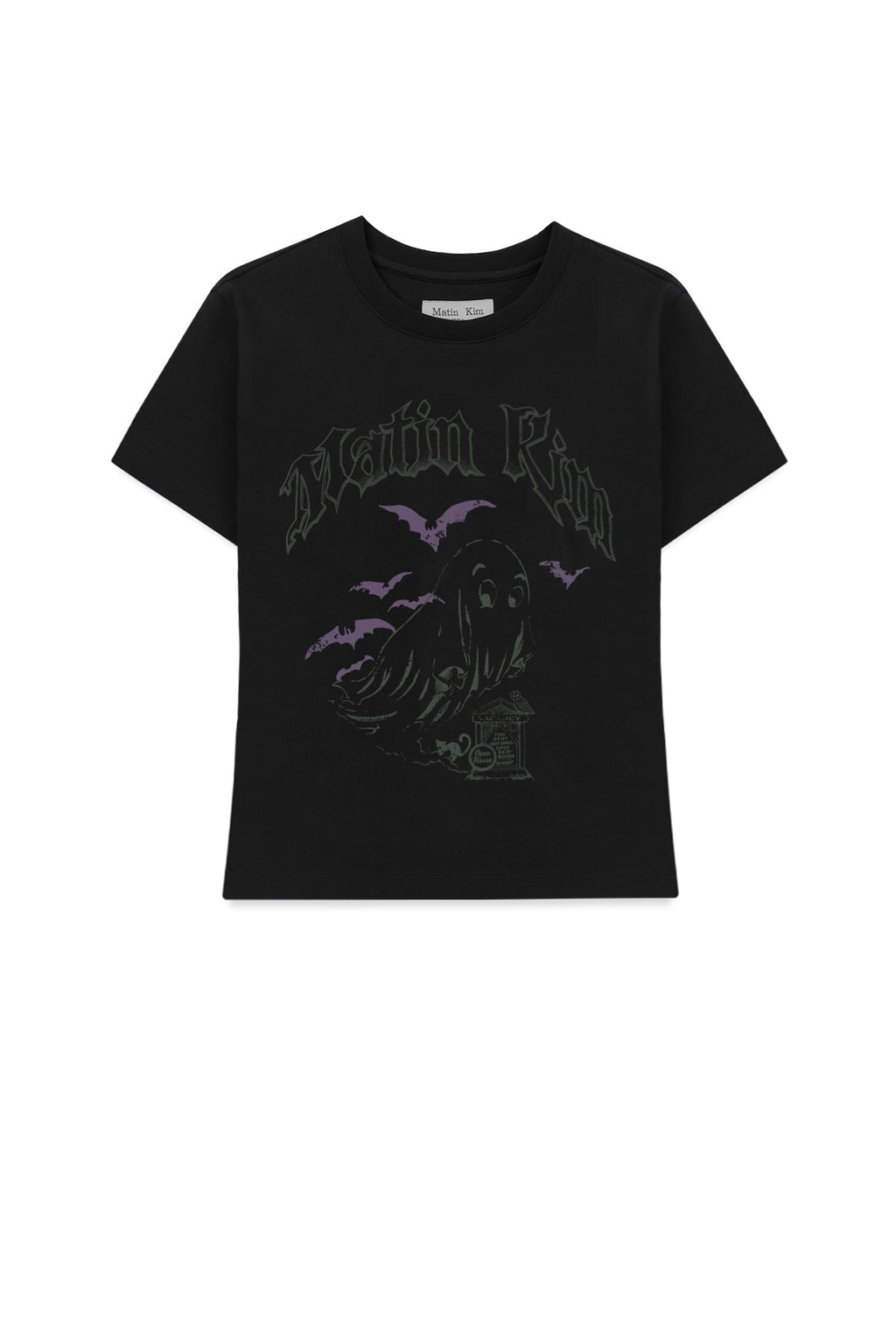 Matin Kim - Ghost Artwork Crop Top (Black) product image 1 | TRAB K-Fashion Australia