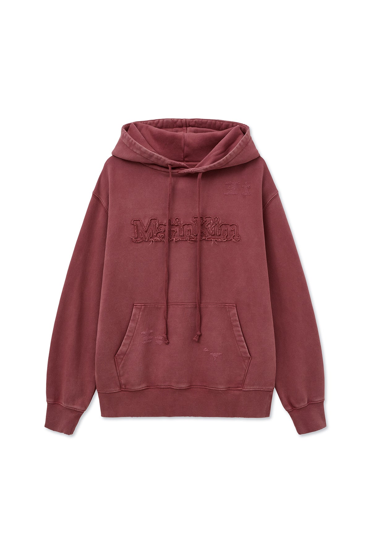 Matin Kim - Vintage Color Dying Logo Hoody (Red) product image 1 | TRAB K-Fashion Australia