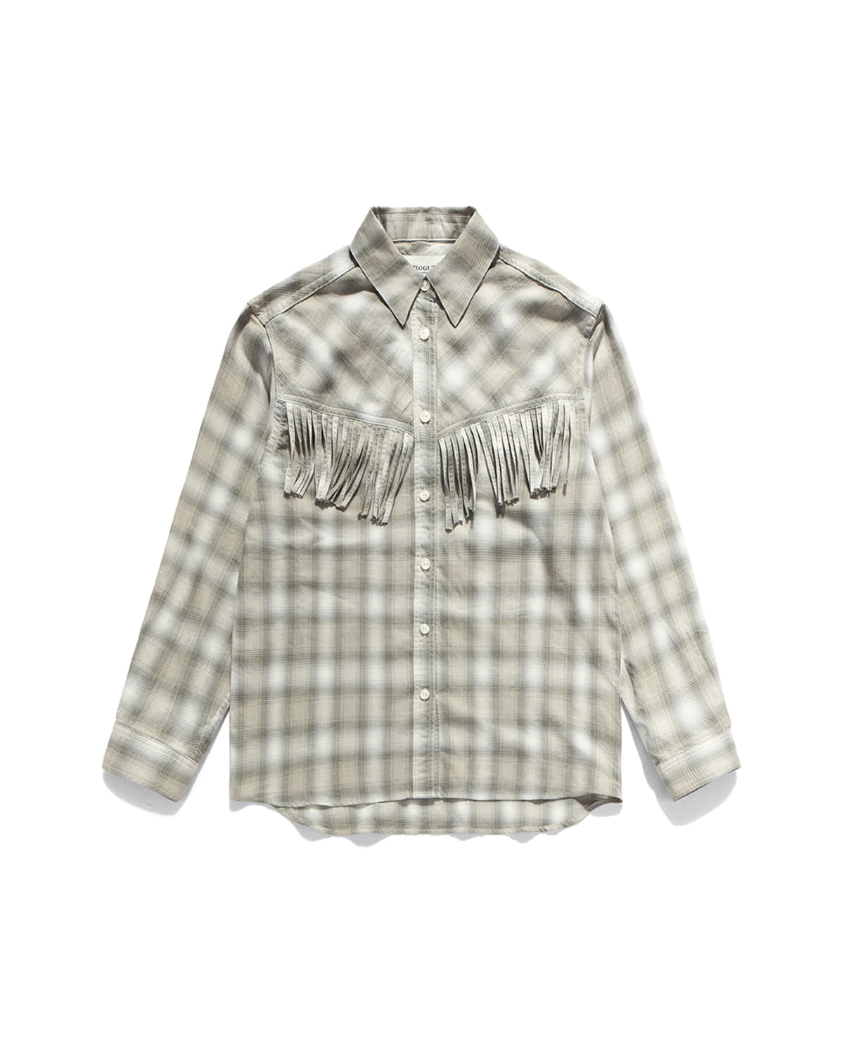 Eastlogue - Western Fringe Shirt (Sand Olive Check) product image 1 | TRAB K-Fashion Australia
