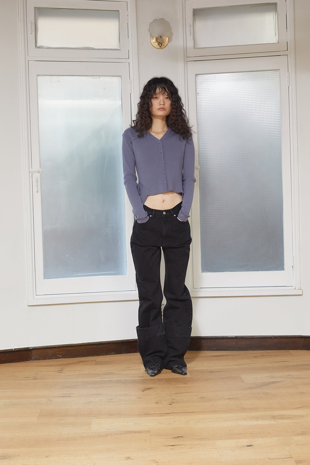 Matin Kim - Damage Turn Up Denim Pants (Black) product image 11 | TRAB K-Fashion Australia