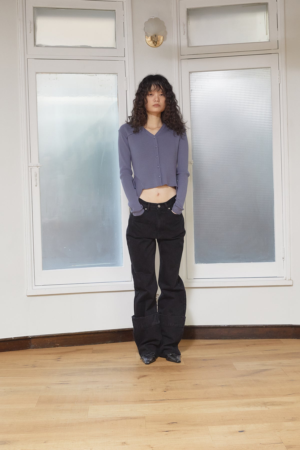 Matin Kim - Damage Turn Up Denim Pants (Black) product image 11 | TRAB K-Fashion Australia