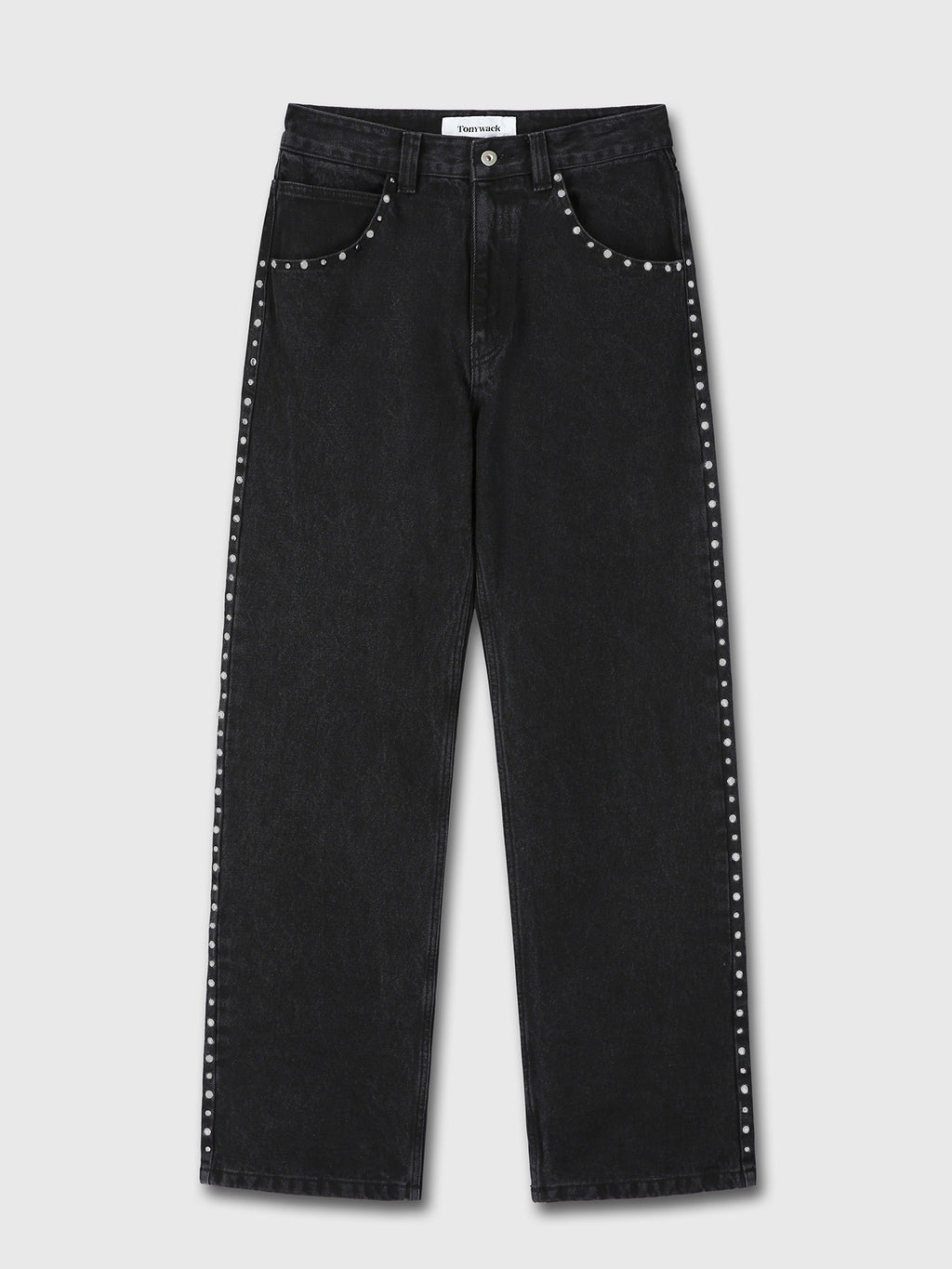 Tonywack - Metal Stud Straight-Leg Denim Jeans (Faded Black) product image 7 | TRAB K-Fashion Australia