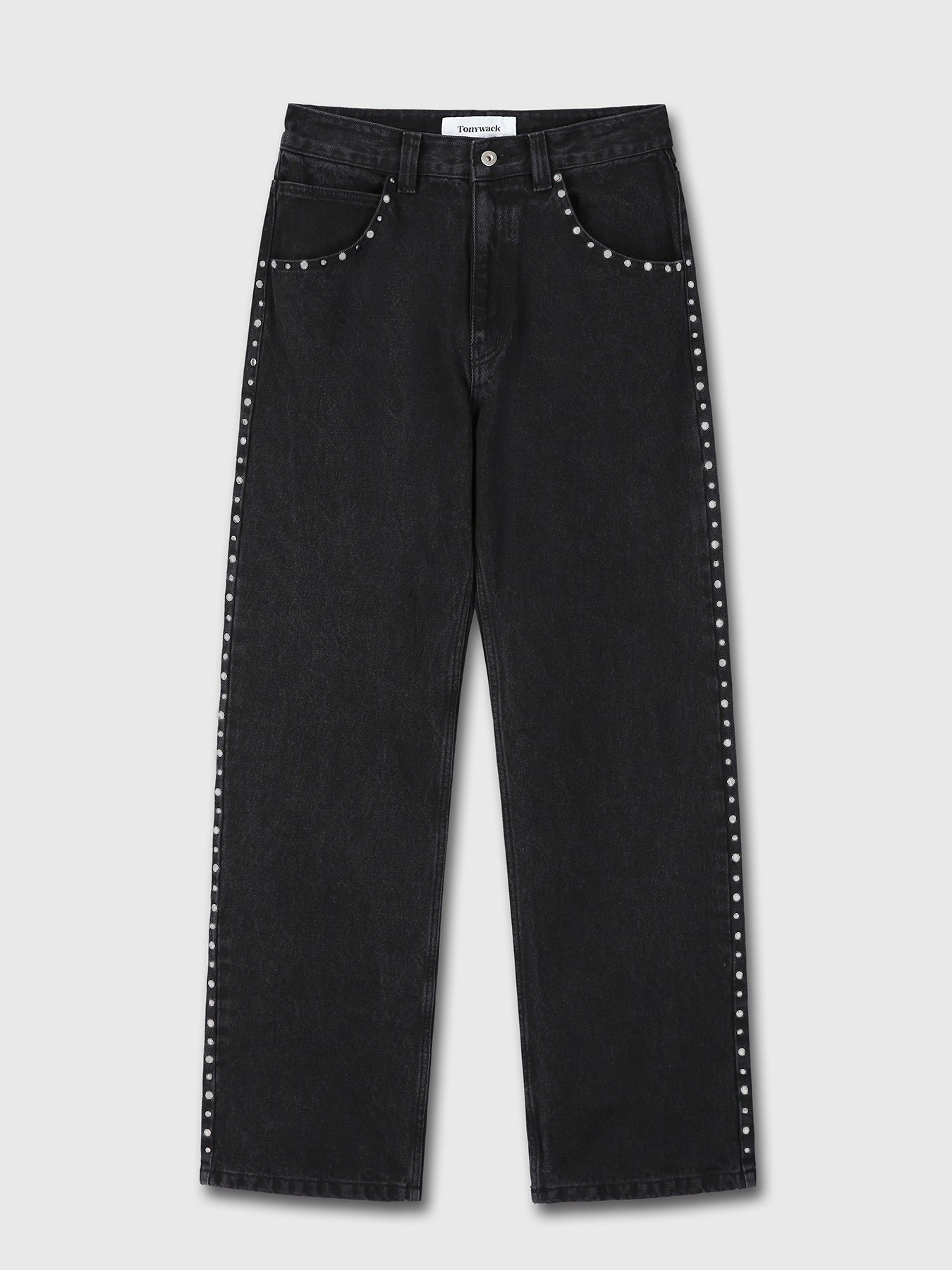Tonywack - Metal Stud Straight-Leg Denim Jeans (Faded Black) product image 7 | TRAB K-Fashion Australia