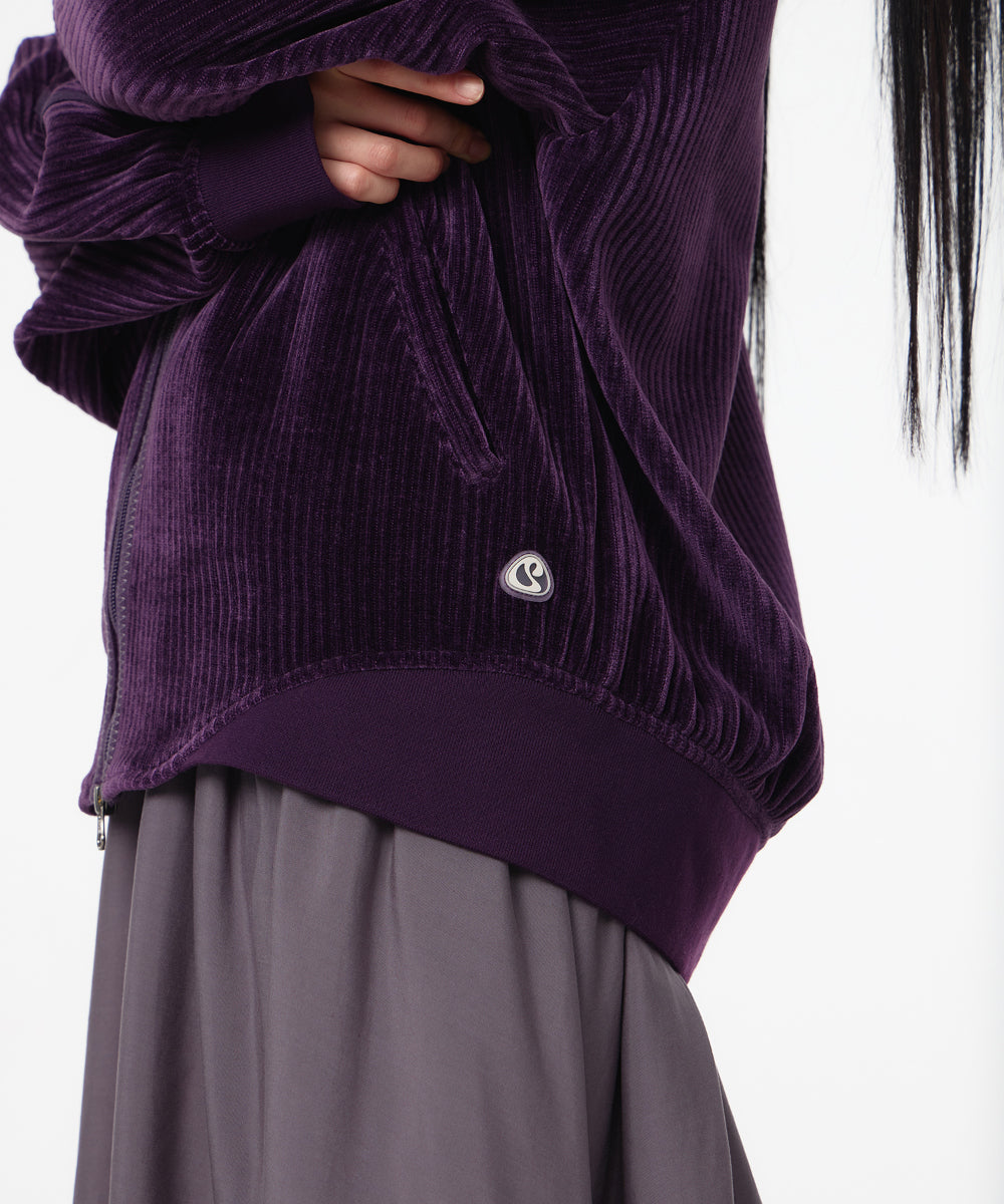 Coyseio - Velour Zip-Up Hoodie (Purple) product image 6 | TRAB K-Fashion Australia