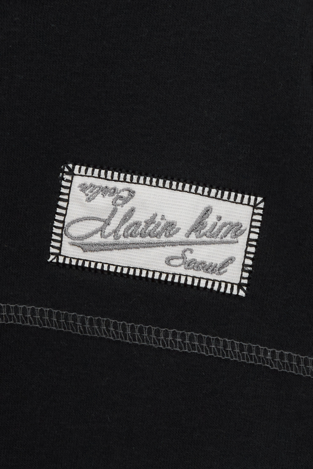 Matin Kim - Stitch Label Crop Sweatshirt (Black) product image 4 | TRAB K-Fashion Australia