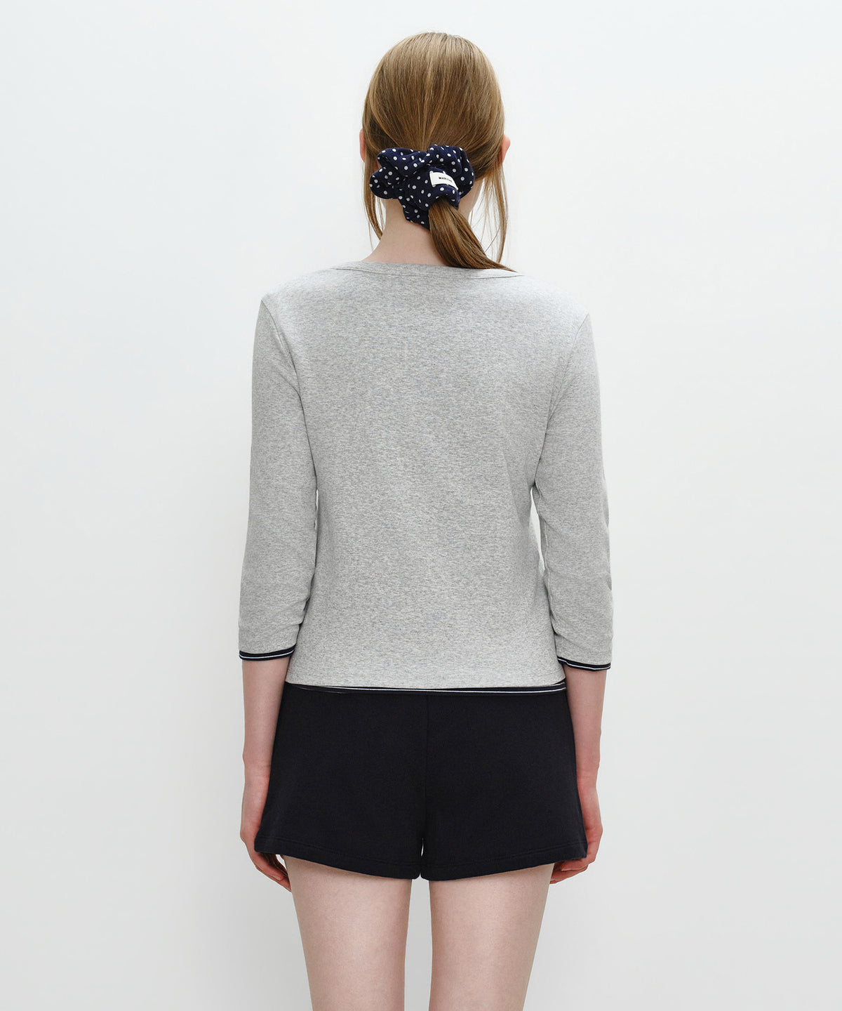 Marithe & Francois Girbaud - Basic Henley Neck 3/4 Sleeve (Heather Gray) product image 3 | TRAB K-Fashion Australia