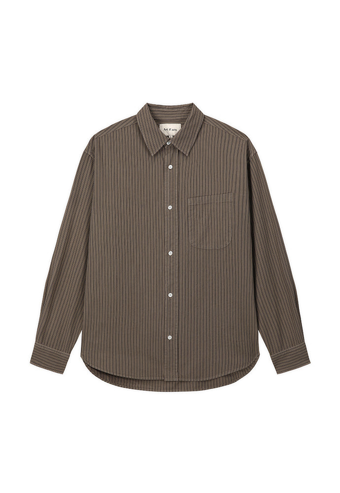 Art if acts - Garment Dyed Stripe Shirt (Brown) product image 6 | TRAB K-Fashion Australia