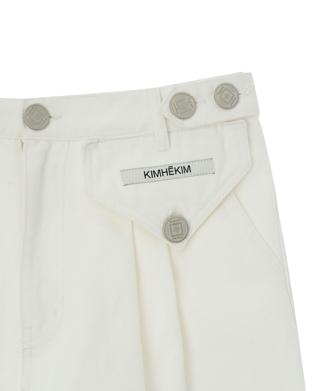 Kimhe Kim - Two Pockets Denim Shorts (White) product image 10 | TRAB K-Fashion Australia