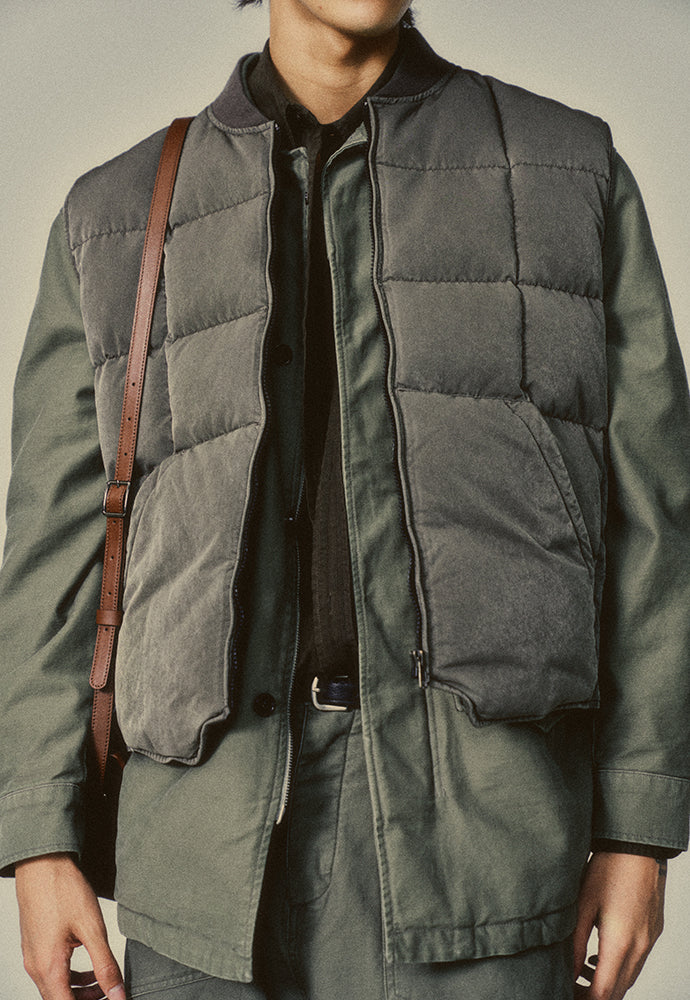 Art if acts - Garment Washed Quilted Vest (Vintage Moss) product image 8 | TRAB K-Fashion Australia