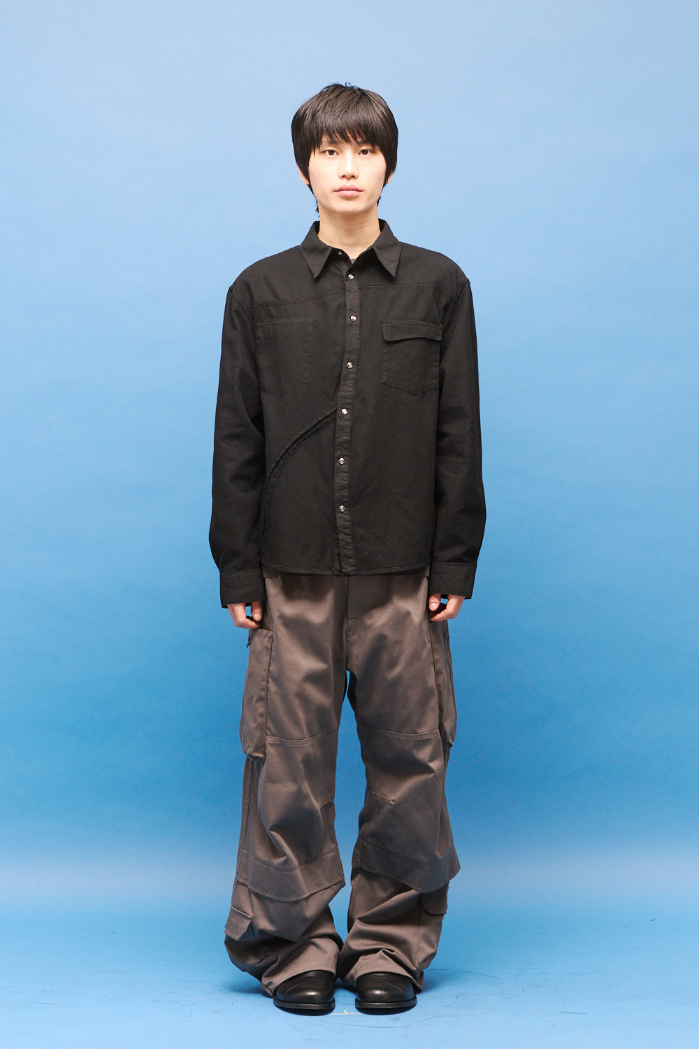 Hatchingroom - Reverse Western Shirt Gauze (Over Dyed Black) product image 9 | TRAB K-Fashion Australia
