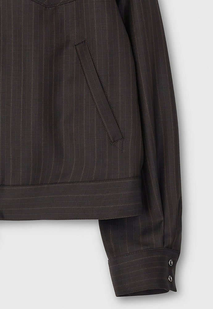 Tonywack - Worsted Wool Western Blouson Jacket (Brown Stripe) product image 15 | TRAB K-Fashion Australia