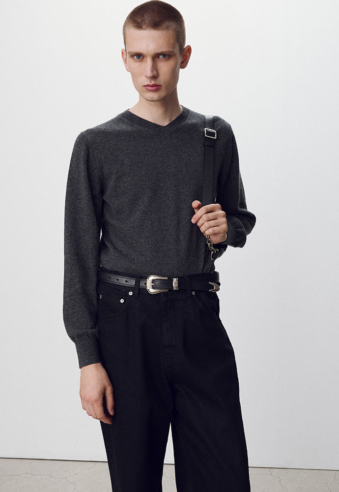Tonywack - Pure Cashmere V-Neck Sweater (Charcoal) product image 4 | TRAB K-Fashion Australia