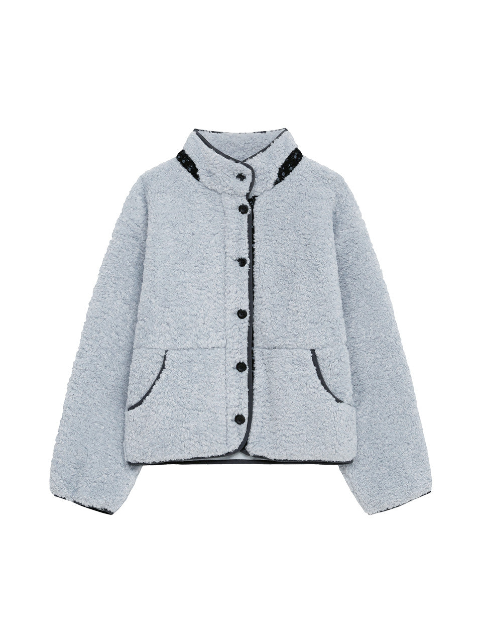 Margarin Fingers - Floral Point Fleece Jacket (Light Blue) product image 2 | TRAB K-Fashion Australia