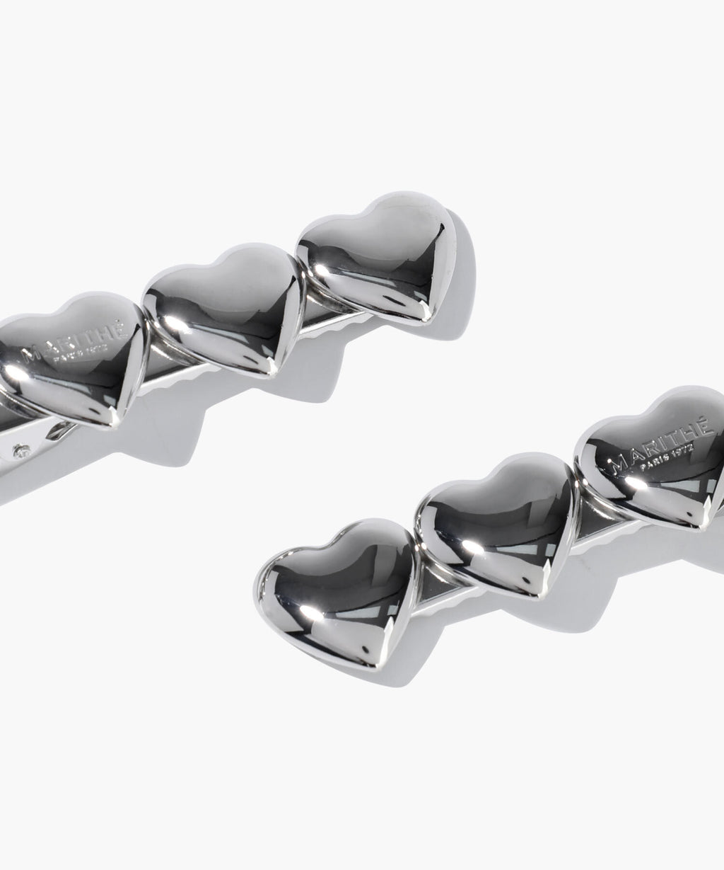Marithe & Francois Girbaud - Regular Logo Heart Metal Hair Pin 2pack (Silver) product image 2 | TRAB K-Fashion Australia