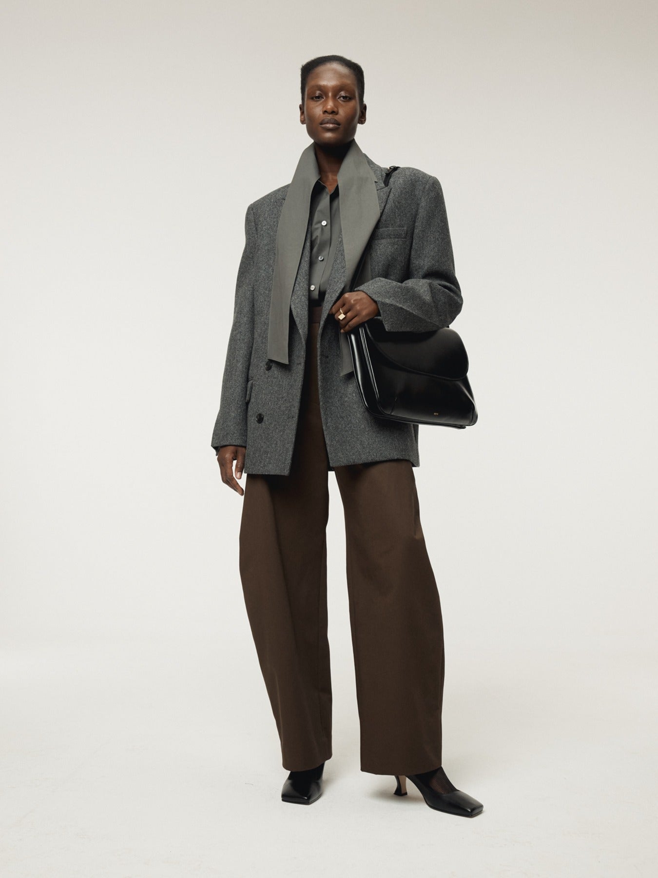 Recto - High-Rise Curved Legs Pants (Vintage Brown) product image 1 | TRAB K-Fashion Australia