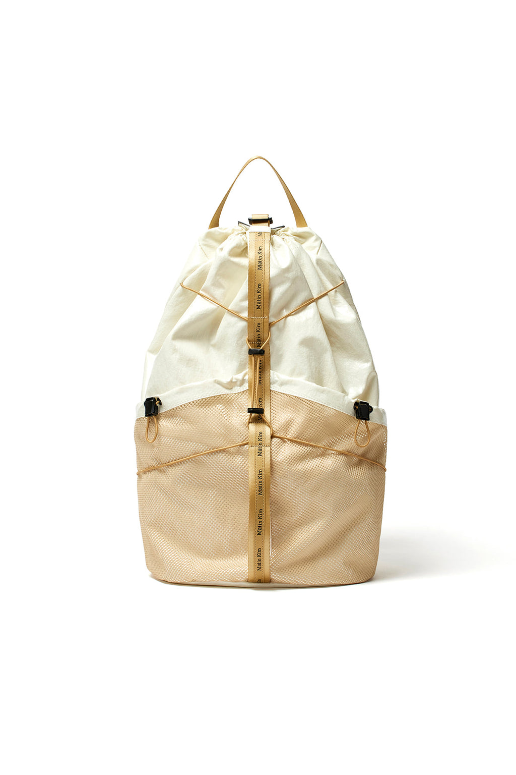 Matin Kim - Logo Taping Glossy Back Pack (Ivory) product image 1 | TRAB K-Fashion Australia
