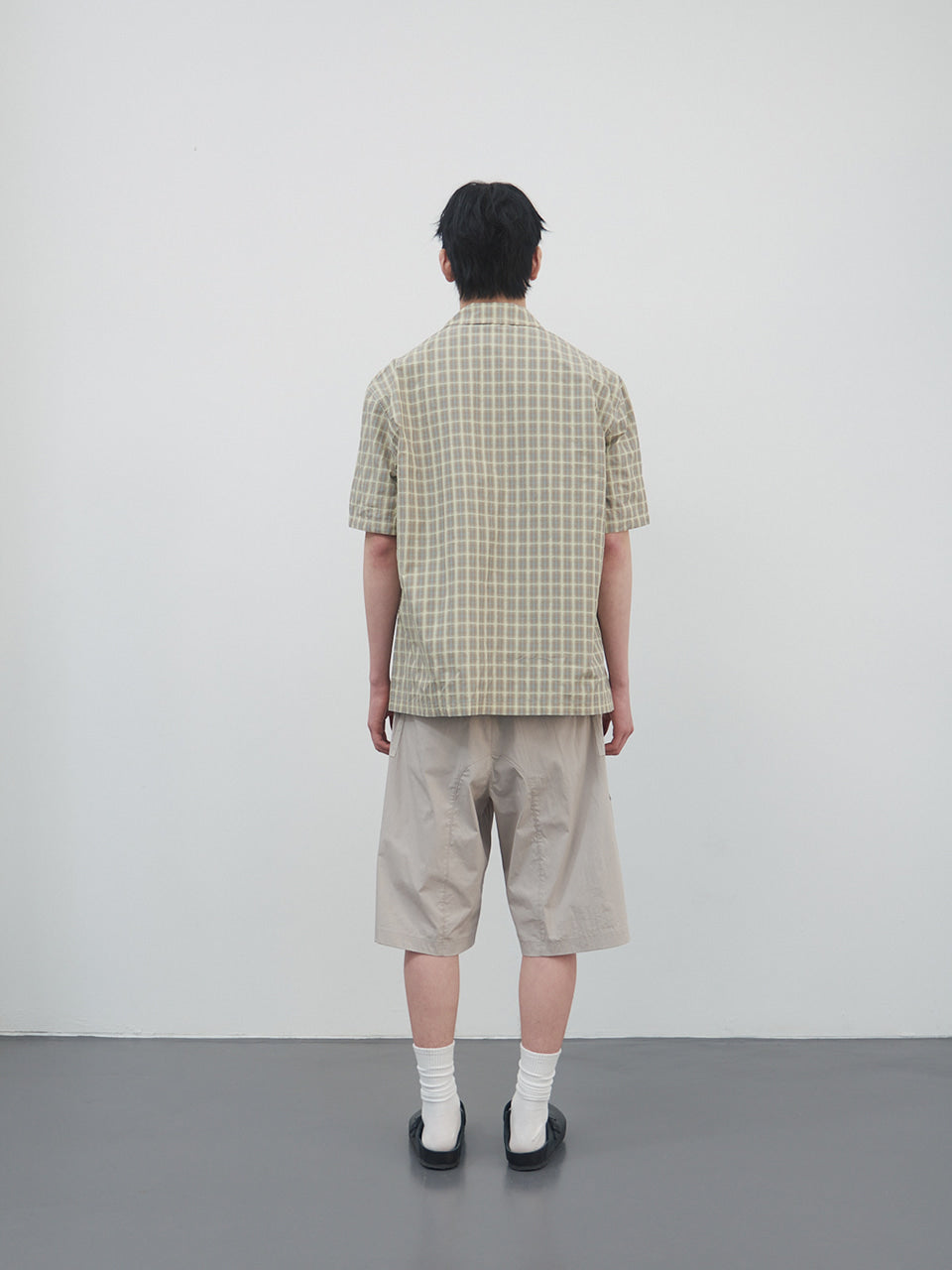 Kijun - Check Half Sleeve Shirt (Beige) product image 5 | TRAB K-Fashion Australia