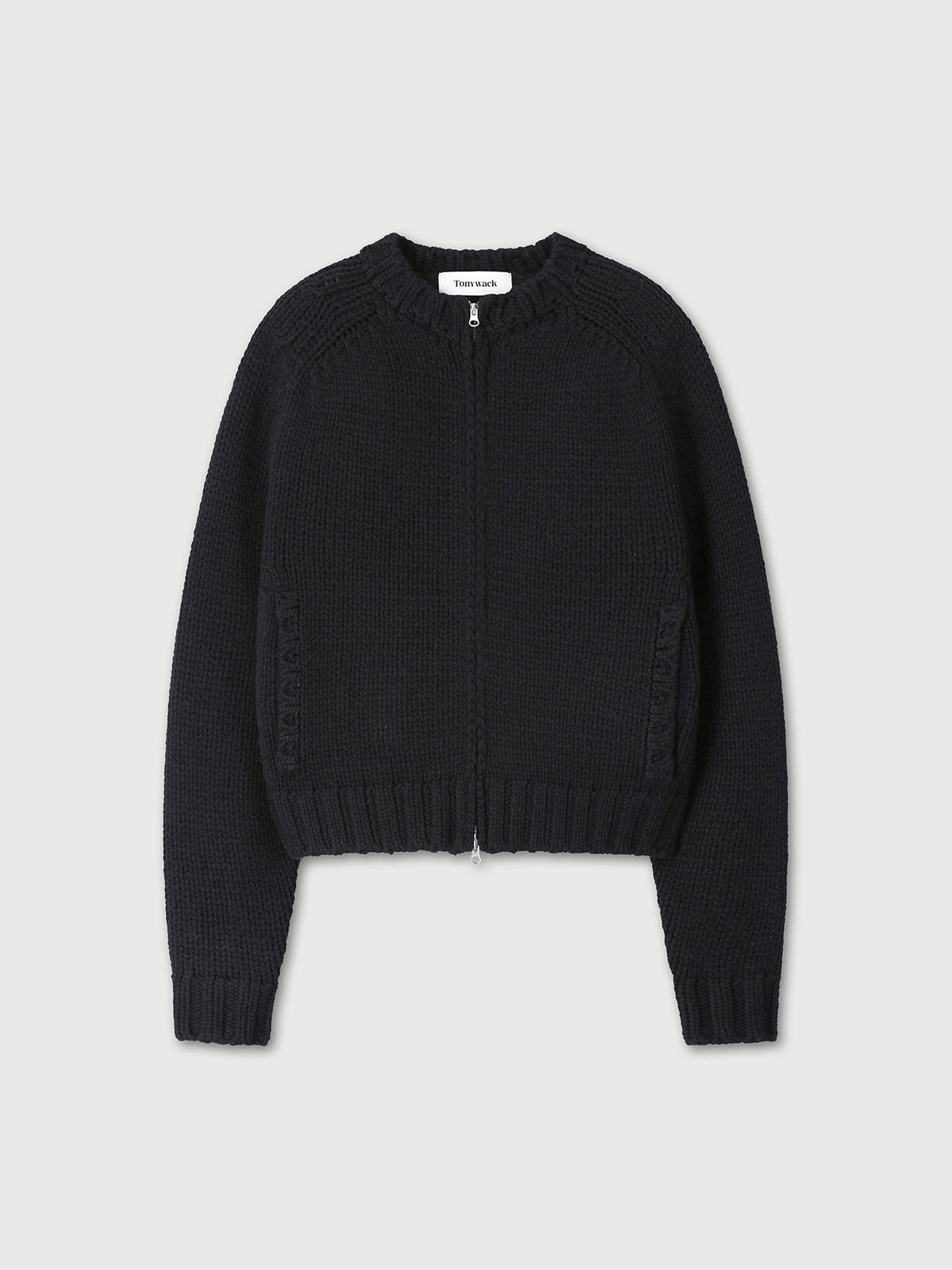 Tonywack - Shetland Wool Knitted Zip Blouson (Black) product image 7 | TRAB K-Fashion Australia