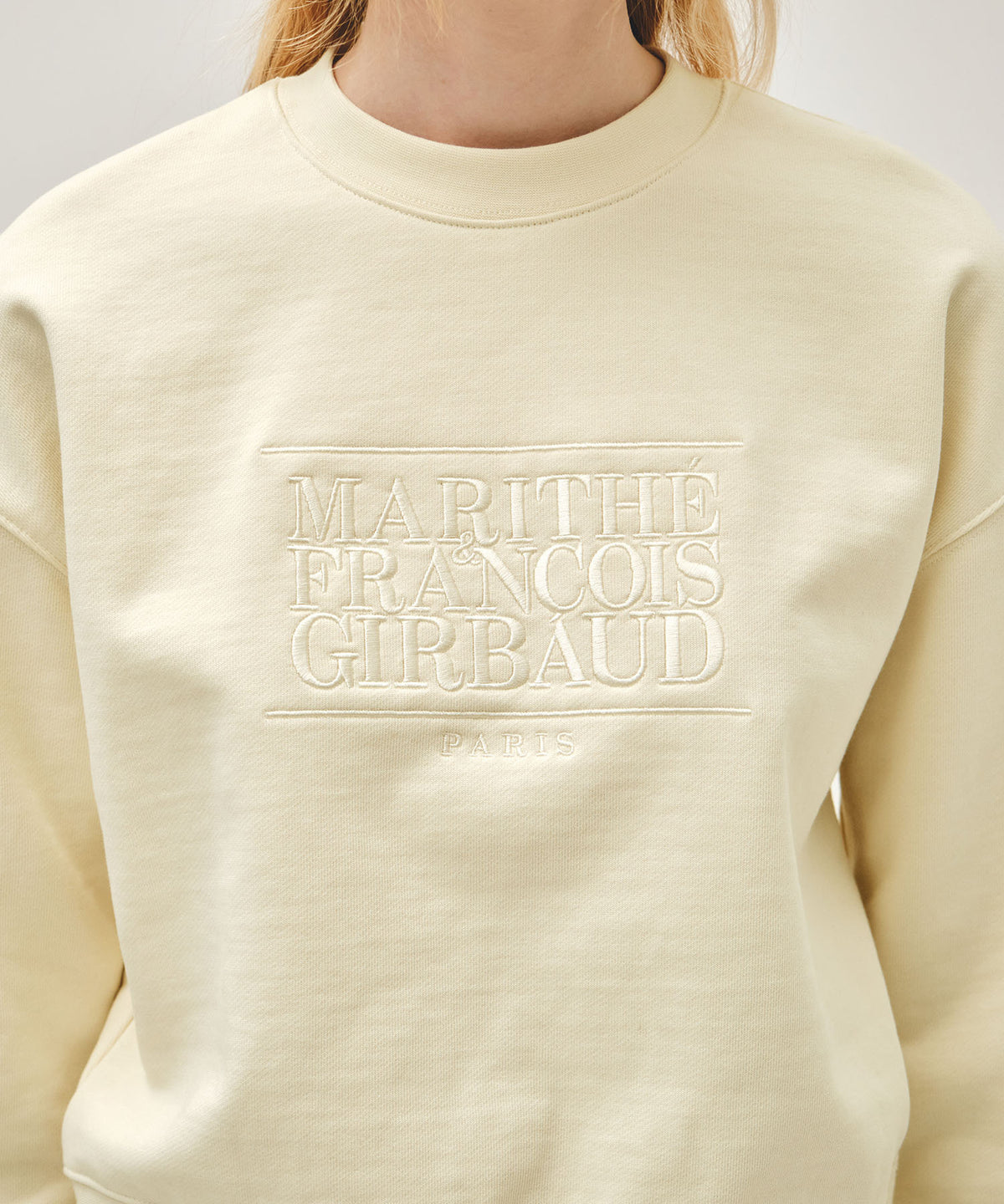 Marithe & Francois Girbaud - Classic Logo Crop Sweatshirt (Ivory) product image 4 | TRAB K-Fashion Australia