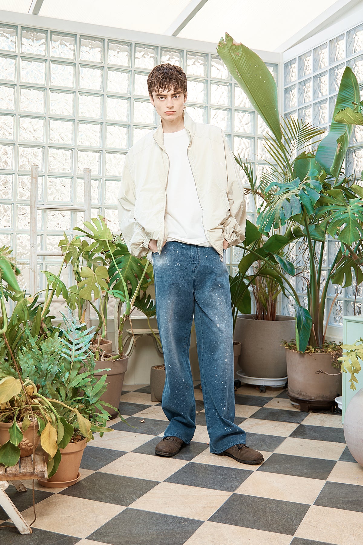 Matin Kim - Oversize Nylon Light Jumper (Light Beige) product image 10 | TRAB K-Fashion Australia