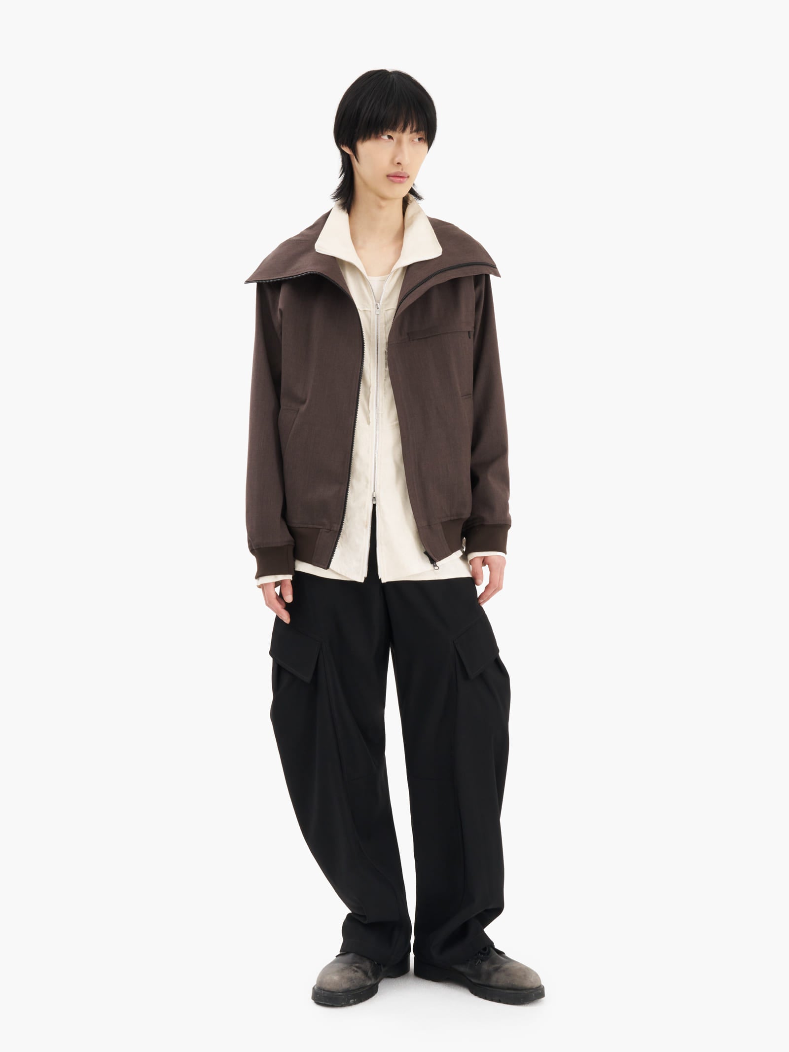 Jiyong Kim - Hooded Zip-Up Jacket (Brown) product image 1 | TRAB K-Fashion Australia