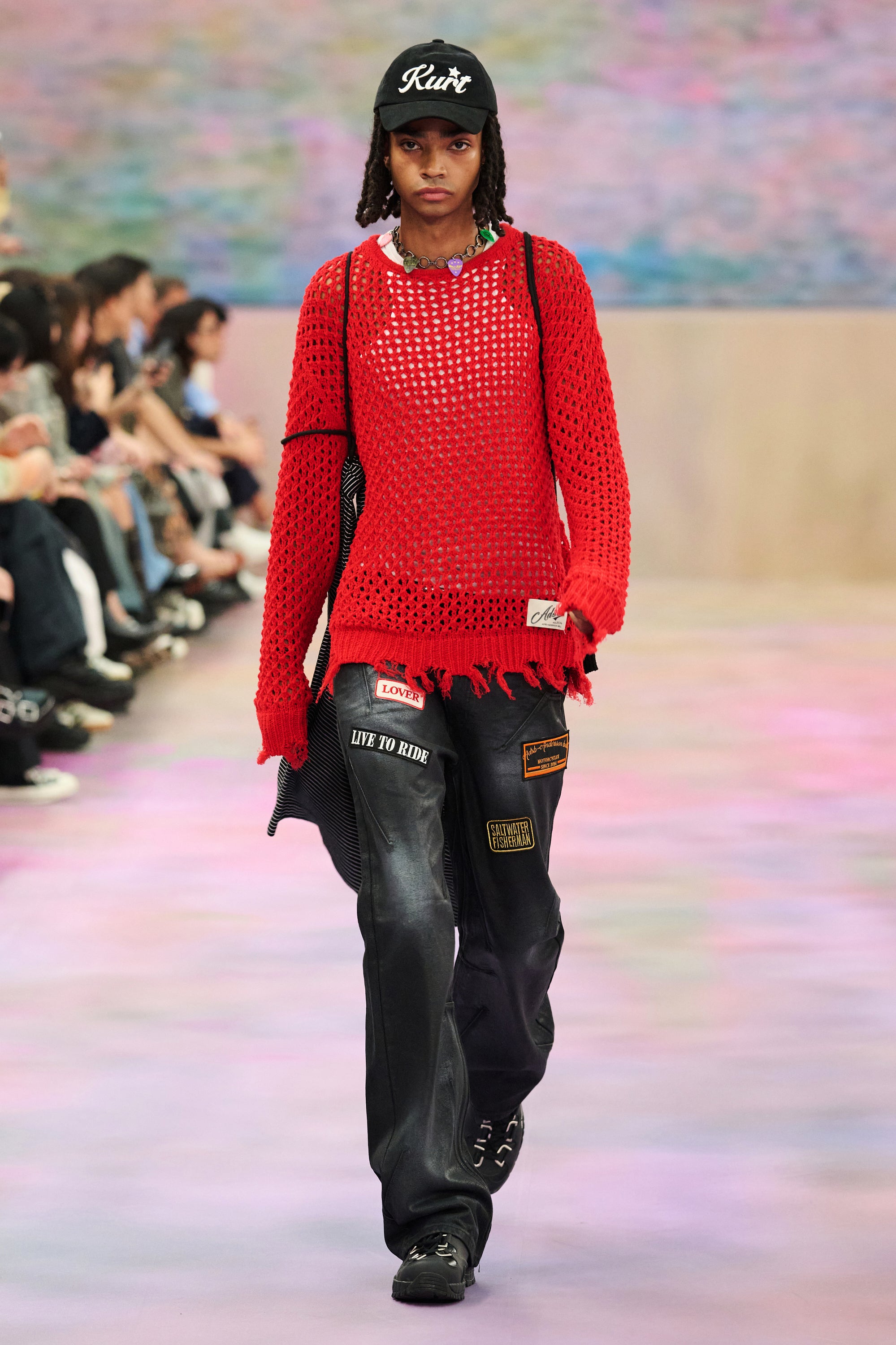 Andersson Bell - Adsb Patch Spray Washed Wide Leg Jeans (Black) product image 6 | TRAB K-Fashion Australia