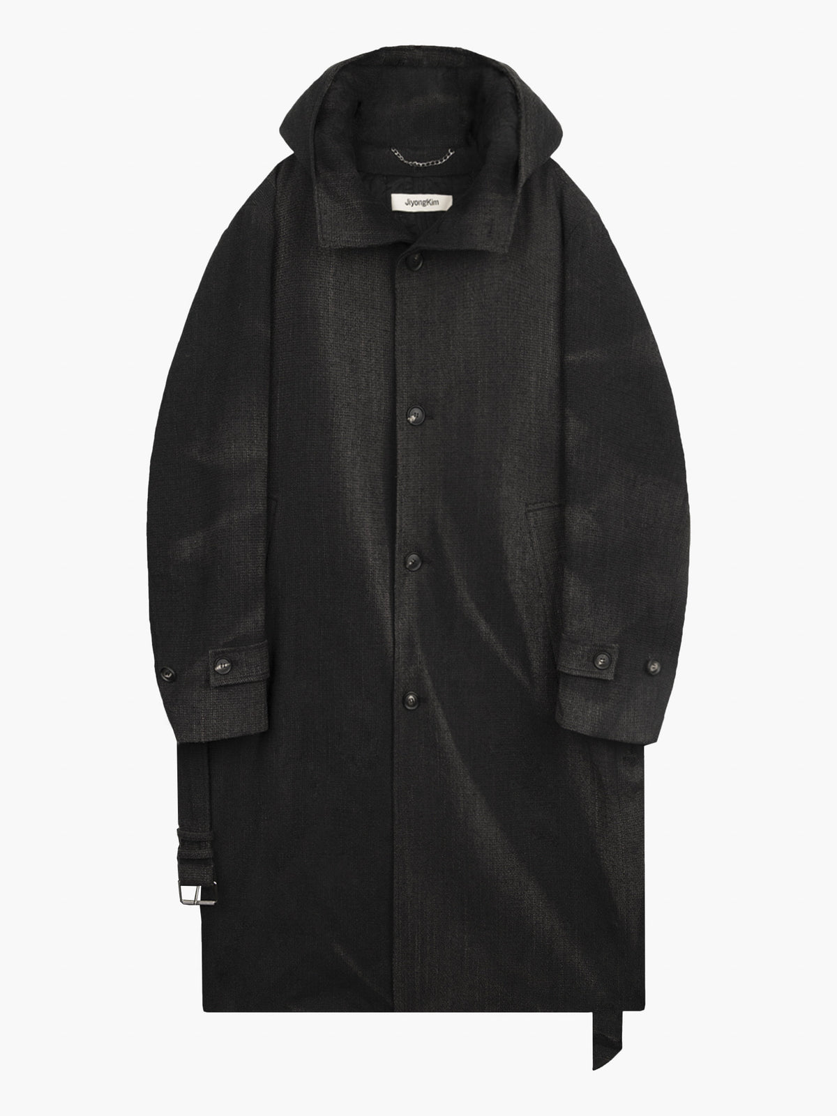 Jiyong Kim - Sun-Bleached Hooded Coat (Black) product image 8 | TRAB K-Fashion Australia