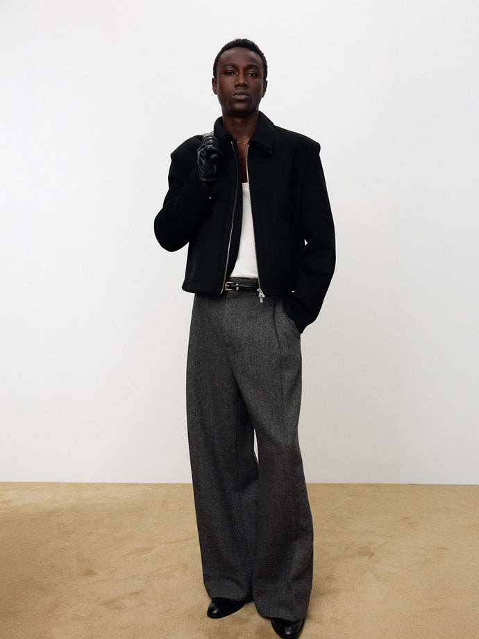 Tonywack - Deep Tuck Wide-Leg Trousers (Grey) product image 5 | TRAB K-Fashion Australia