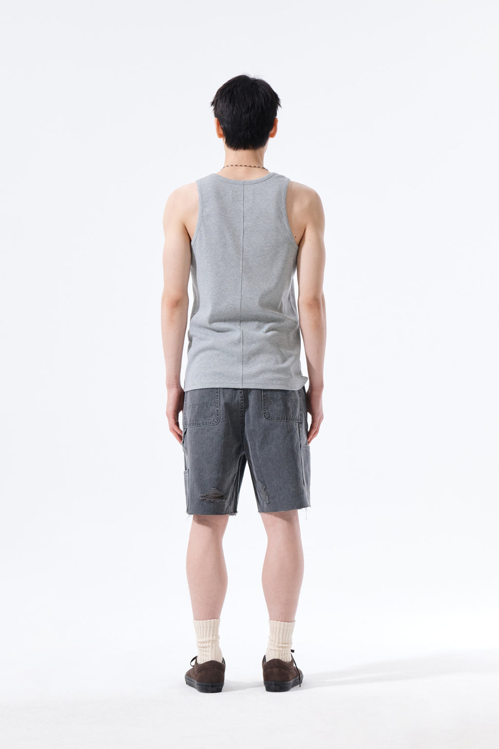 Matin Kim - Sleeveless Henley Top (Grey) product image 8 | TRAB K-Fashion Australia