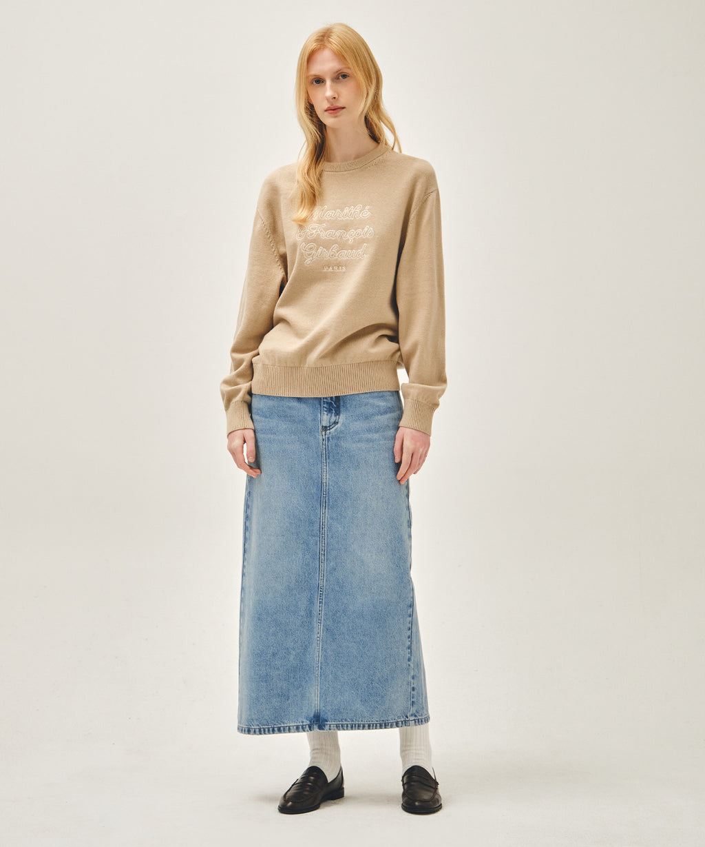 Marithe & Francois Girbaud - Drawing Classic Logo Knit Pullover (Beige) product image 5 | TRAB K-Fashion Australia