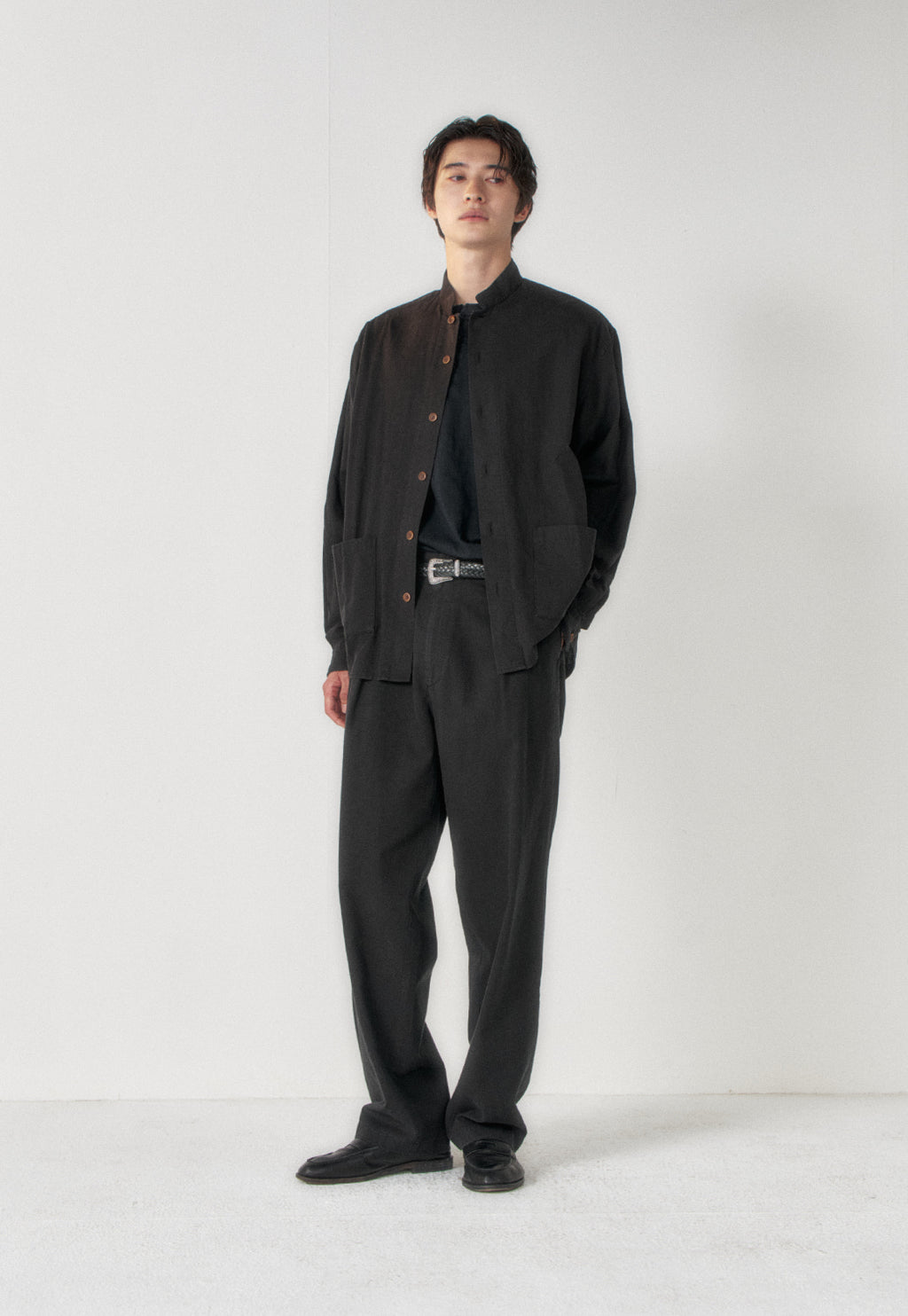 Art if acts - Linen Reverse One Tuck Pants (Black) product image 4 | TRAB K-Fashion Australia