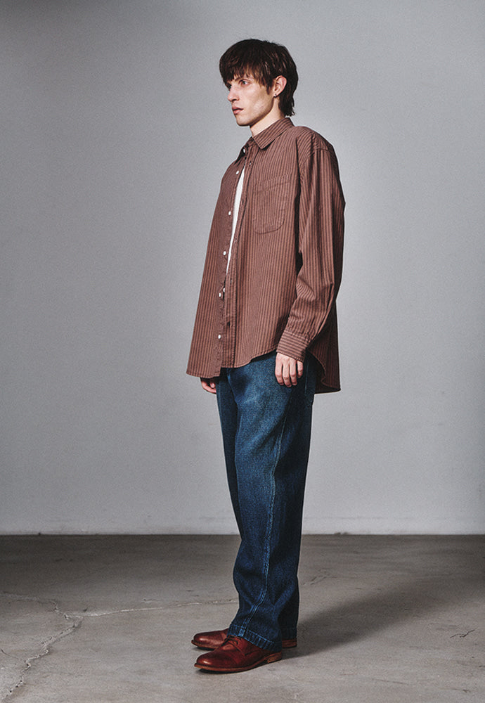 Art if acts - Garment Dyed Stripe Shirt (Brown) product image 3 | TRAB K-Fashion Australia