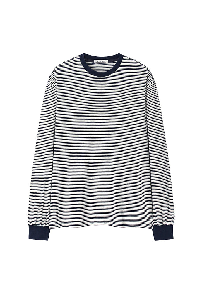 Art if acts - Washed Stripe Long Sleeve (Navy) product image 6 | TRAB K-Fashion Australia