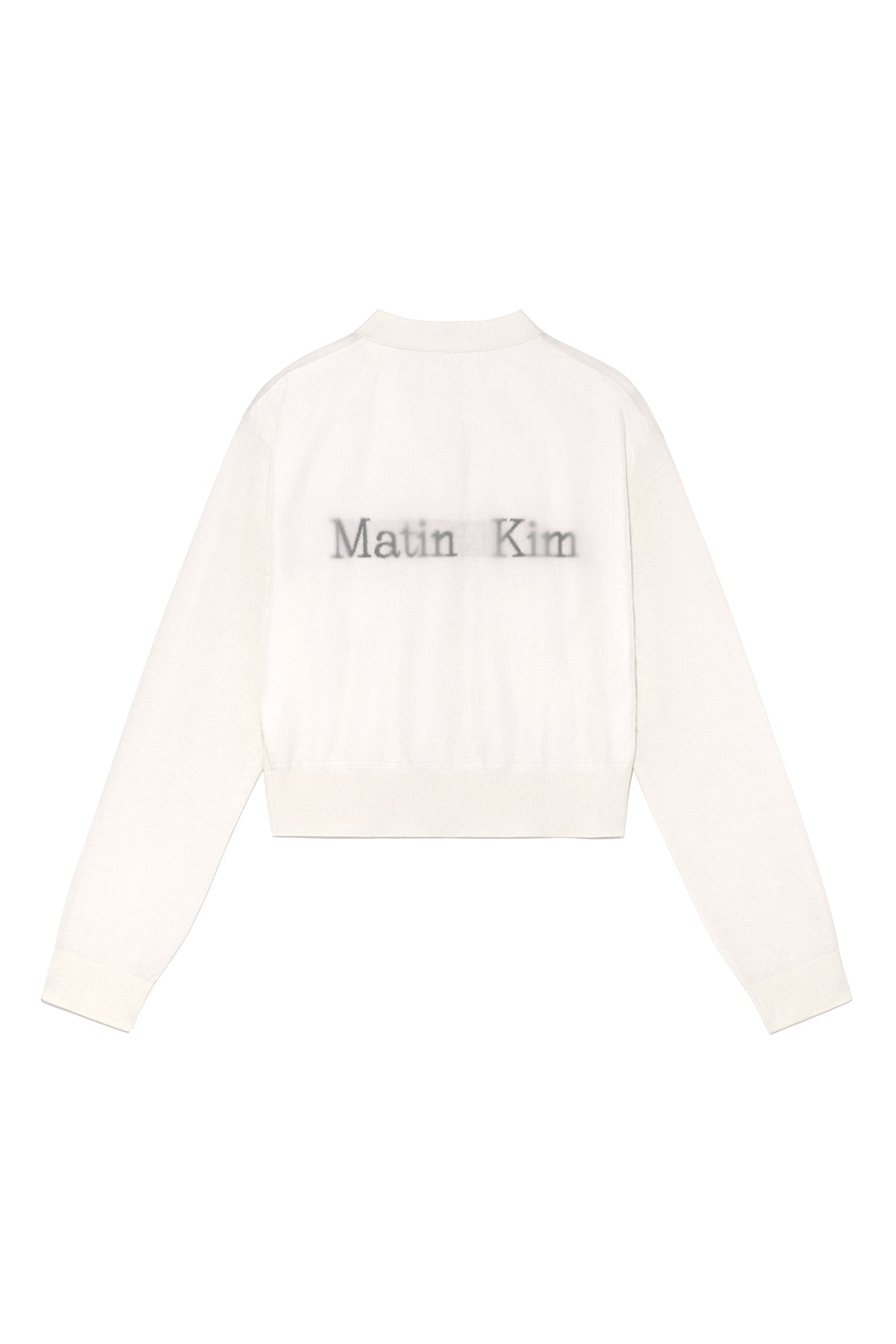 Matin Kim - Back Logo See Through Cardigan (Ivory) product image 2 | TRAB K-Fashion Australia