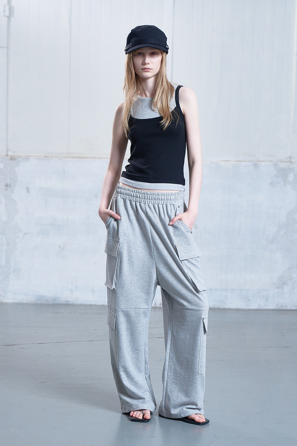 Deinet - Utility Cargo Sweat Pants (Melange Grey) product image 4 | TRAB K-Fashion Australia