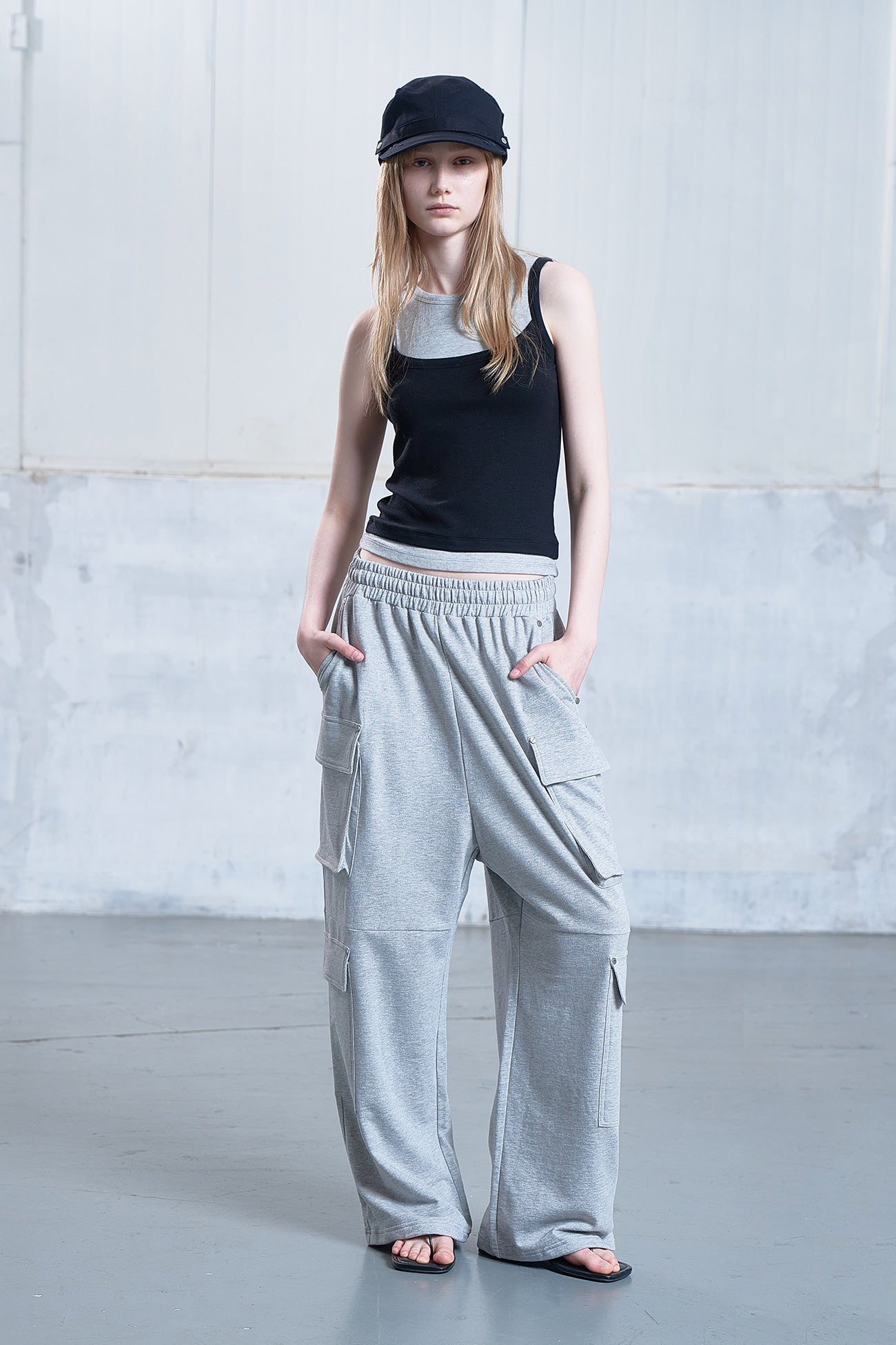 Deinet - Utility Cargo Sweat Pants (Melange Grey) product image 4 | TRAB K-Fashion Australia