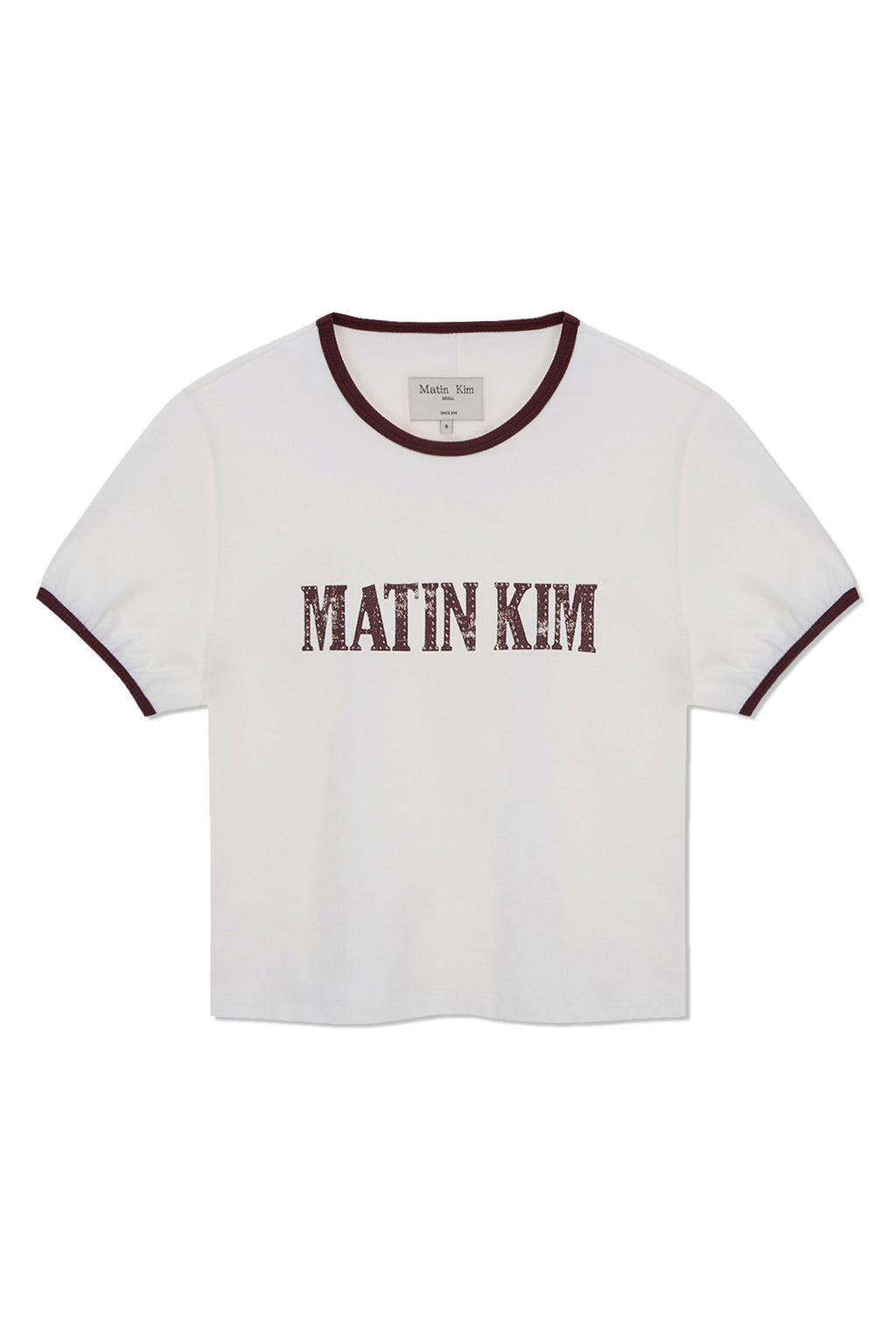 Matin Kim - Stud Logo Ringer Top (White) product image 1 | TRAB K-Fashion Australia