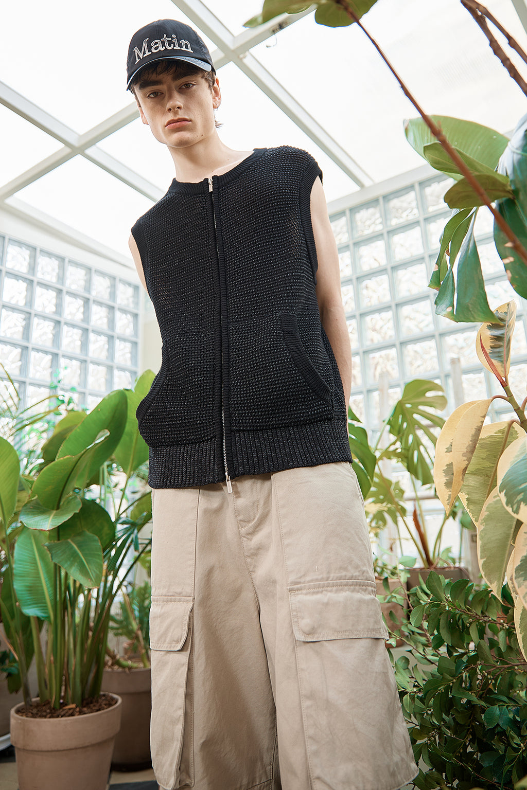 Matin Kim - Two Tone Mesh Knit Vest (Black) product image 12 | TRAB K-Fashion Australia